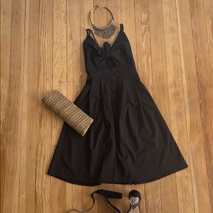 Yidaston black sleeves dress